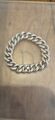 13mm breites Rundpanzerarmband 830er Silber Schweden kürzere Ausführung