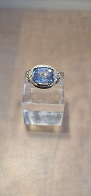 Blautopas Ring 830er Silber Nr 7 