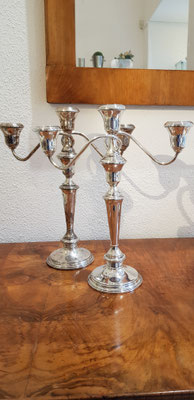 paar 3-armige Kerzenleuchter Kerzenständer Kandelaber 925er Sterling Silber USA International Silver