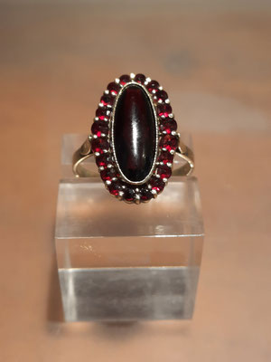 Granatring Nr4 Silber vergoldet