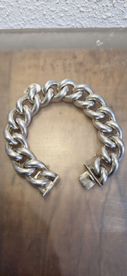 sehr breites 18mm schweres 67g Rundpanzerarmband 835er Silber Schweden