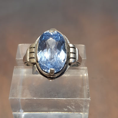 Blautopas Ring 800er Silber oval Nr6