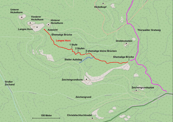Langes Horn, Übersichtskarte, Quelle: © OpenStreetMap-Mitwirkende