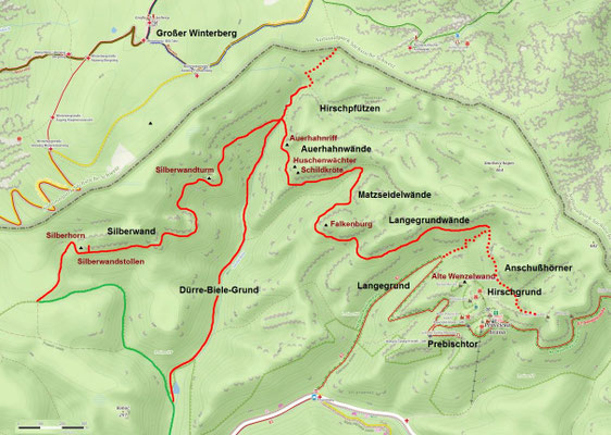 Dürre-Biele-Grund (Quelle: mapy.cz, © Seznam.cz, a.s., 2016)