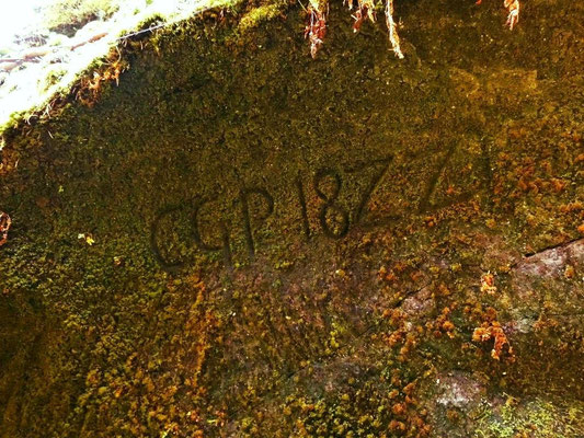 Alte Inschrift "CGP 1822"