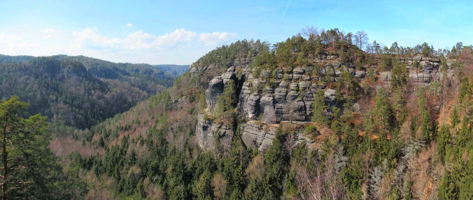 Südansicht vom Langen Horn, in der Mitte Zeichengrundturm 
