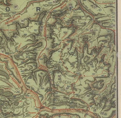 Auerhahnsteig, Karte von Johannes Schulz 1928, Quelle: © SLUB / Deutsche Fotothek/KS 2268