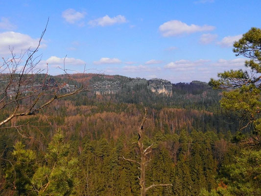 Blick zum Goldstein und den Goldsteigwänden