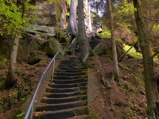 Treppe zur Kirnitzsch runter