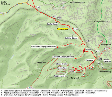 Fremdenweg (Quelle: mapy.cz, © Seznam.cz, a.s., 2016)