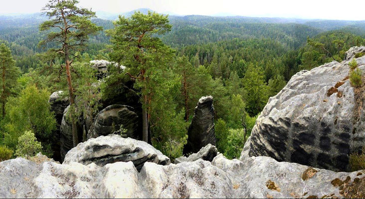 Käs und Brot - Aussicht, links Schweifsternnadel, rechts Stecknadel