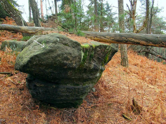 Felsblock mit A