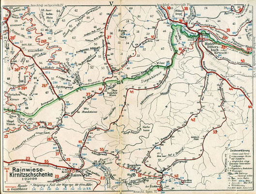 Raumberg, Stimmersdorfer Steig, Kleiner Ziegengrund - Meinholds Routenführer 1910