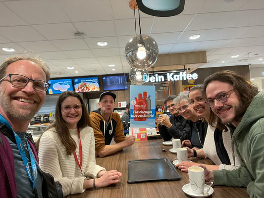 Die erste Kaffeepause - zwischen Bodensee und München.