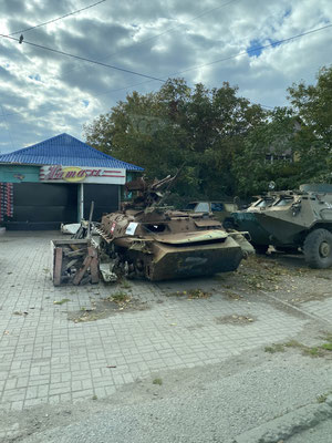 Russische Panzer in Pavlohrad