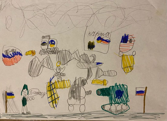 Kinder und Jugendliche aus Druzkhivka haben uns zum Dank Zeichnungen "geschickt".