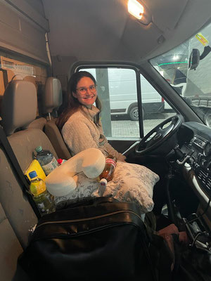 Roxane ist bereit für die Weiterfahrt.
