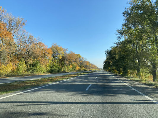 Die Herbstfarben bleiben wunderschön. Der Strassenzustand ...