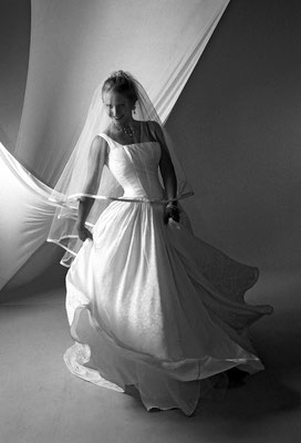 Wedding gown in motion