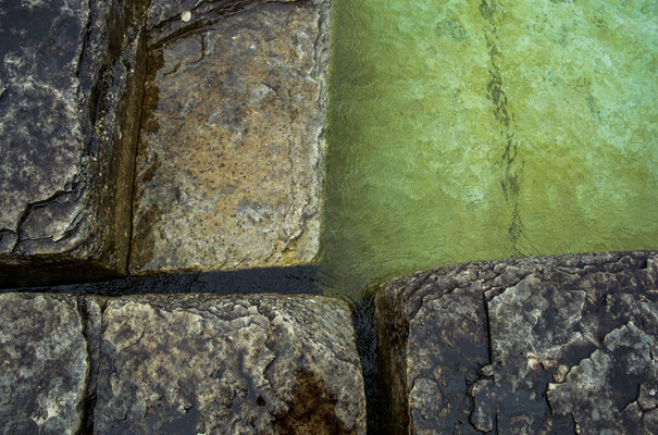 Broken stone submerged