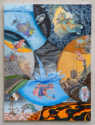 Confluence of Incomplete Dreams- acrylic on canvas 30" x 40"