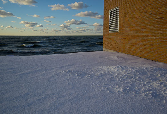 St Joseph lake shore and building