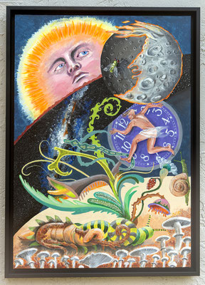Time Flys - acrylic on masonite