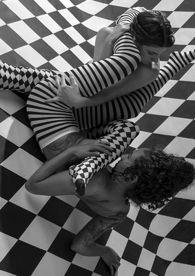 Couple on harlequin floor