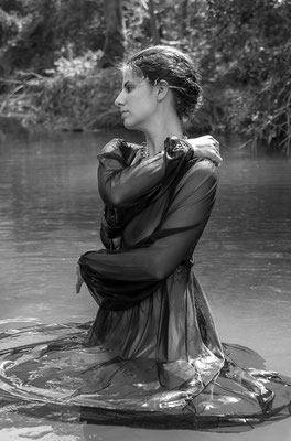 Wet dress in creek