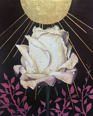 月光　金箔、油彩、カンヴァス　27.3×22cm　個人蔵