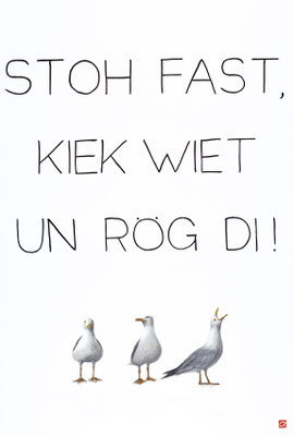 Stoh fast, kiek wiet un rög di! (120x80)