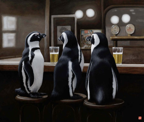 Pinguine in der Kneipe