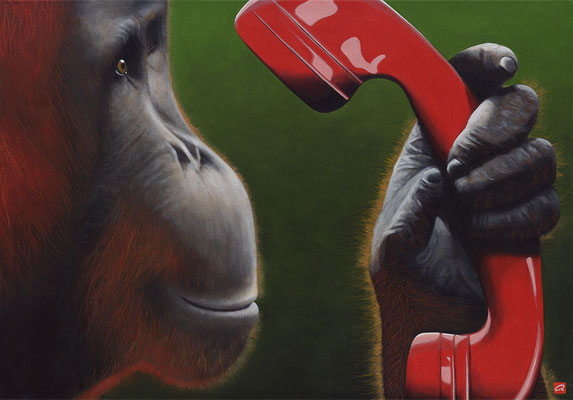 Affe am Telefon