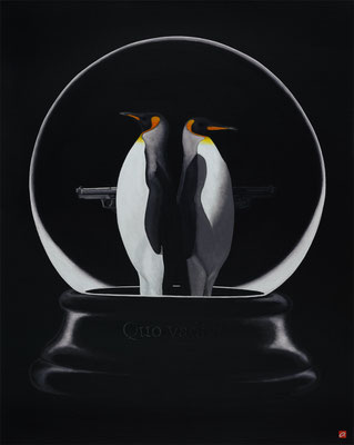 Pinguine in Glas