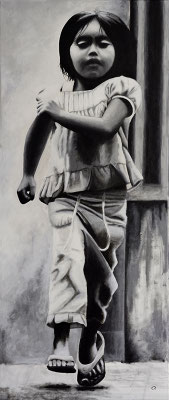 Mädchen marschiert