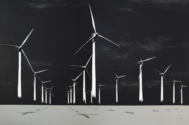  An der Küste nachts um halb ein (80x120)