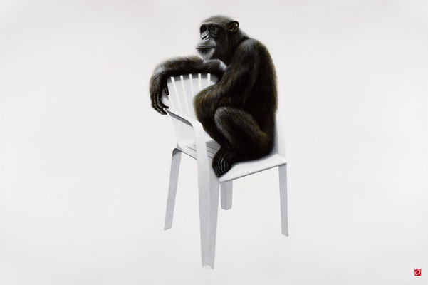 Affe auf Monoblock