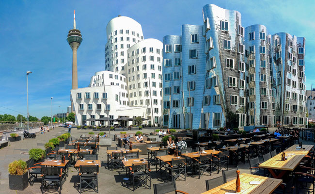 Os edificios do arquiteto deconstrutivista John Gehry em Düsseldorf