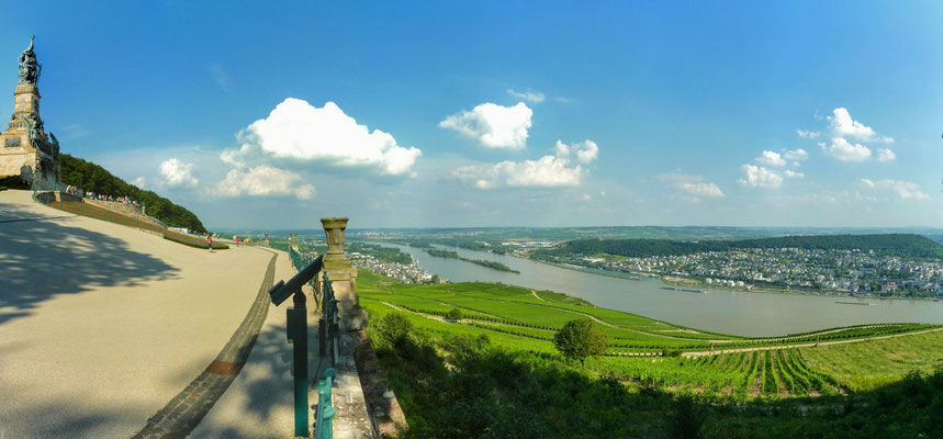 Vista del Monumento Niederwald sobre los viñedos de Rüdesheim