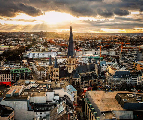 Aerial View of the City Centre of Bonn