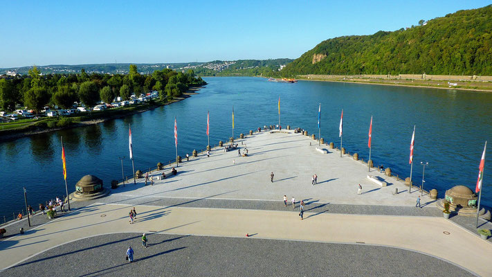 Confluence of the Moselle and Rhine rivers at Koblenz