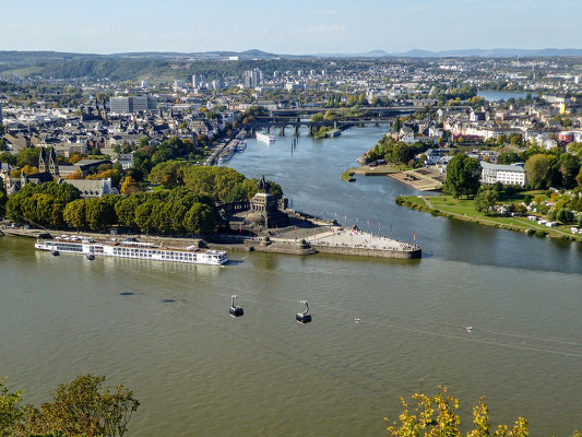 Confluence of the Rhine and Moselle rivers at Koblenz