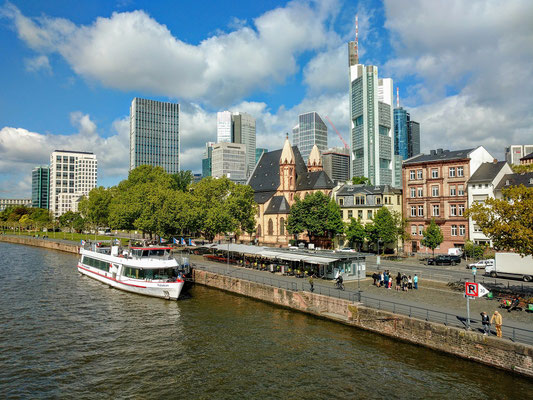 Waterfront of the Main river in Frankfurt