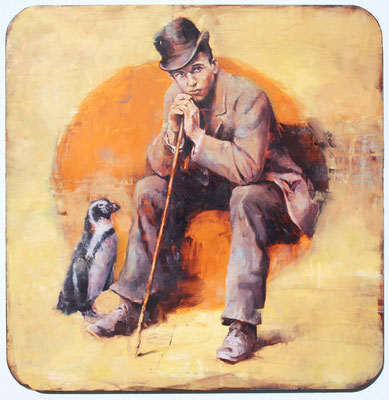 Anflug einer Erkenntnis II, 2022, Öl auf MDF, 54,7 x 54,4 cm