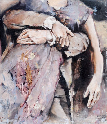 Paar, 2019, Öl auf Holz, 30 x 26 cm