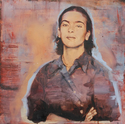 Frida,standing, 2024, Öl auf Leinwand, 50x50cm