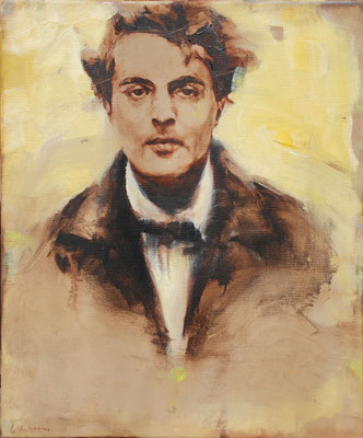 Modigliani II, 2024,Öl auf Leinwand, 42 x 35 cm