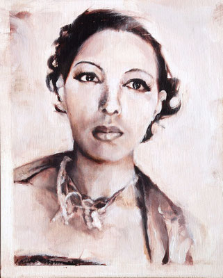 Josephine B., 2023, Öl auf Holz, 24 x 20 cm, 1.Zustand