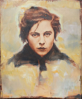 Mascha Kaleko, 2024,Öl auf Leinwand, 42 x 35 cm 