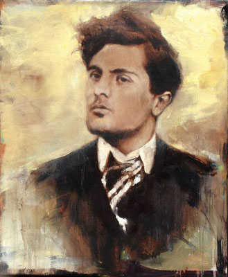 Modigliani, 2024, Öl auf Leinwand, 42 x 35 cm